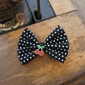 Olivia Paige polka Dot Cherries Pin up Rockabilly Hair Bow - Etsy
