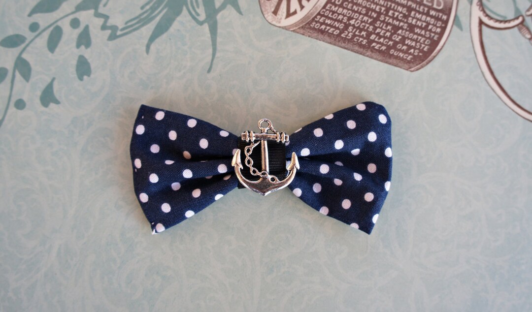 Olivia Paige Rockabilly Polka Dot Pin up Anchor Hair Bow Clip - Etsy