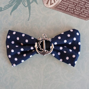 Olivia Paige Rockabilly Polka Dot Pin up Anchor Hair Bow Clip - Etsy
