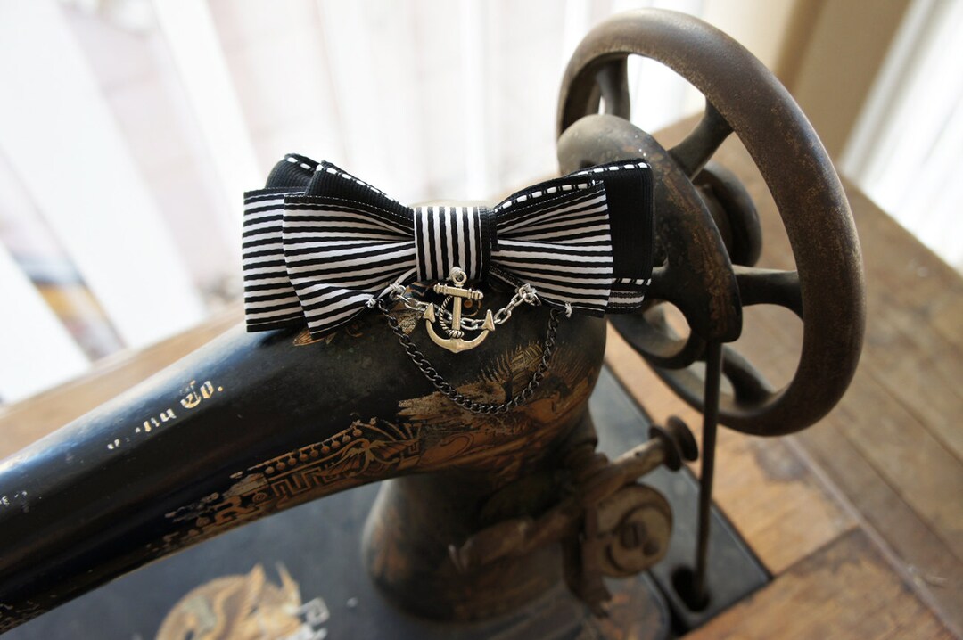 Olivia Paige Sailor Stripe Anchor Rockabilly Pin Bow Brooch - Etsy