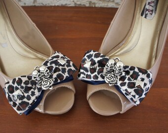 Olivia Paige - Glamour punk rock leopard skulls Tattoo roses Bows Shoe CLips