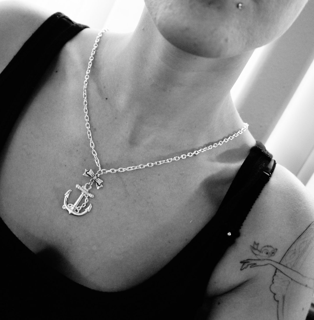 Olivia Paige Pin up Rockabilly Anchor Sailor Bow Necklace - Etsy