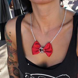 Olivia Paige- Rockabilly Pin up Sailor anchor necklace Bow