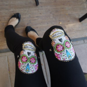 Olivia Paige SALE Sugar skull studded leggings punk rock image 2