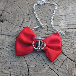 Olivia Paige- Rockabilly Pin up Sailor Anchor Necklace Bow - Etsy