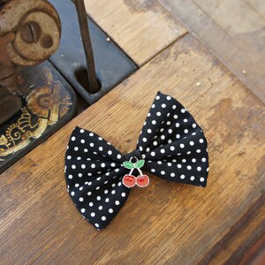 Olivia Paige polka Dot Cherries Pin up Rockabilly Hair Bow - Etsy