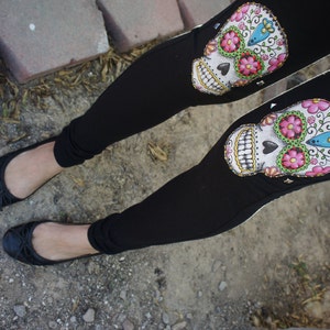 Olivia Paige SALE Sugar skull studded leggings punk rock image 3