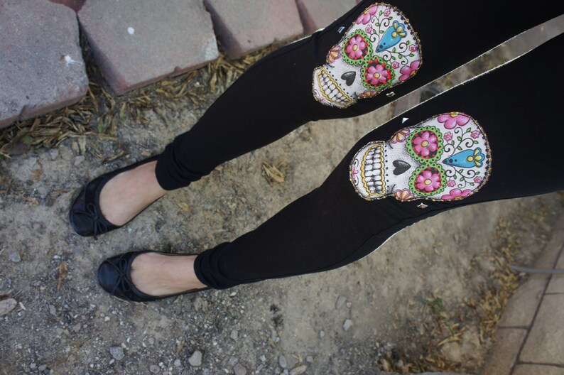 Olivia Paige SALE Sugar skull studded leggings punk rock image 3