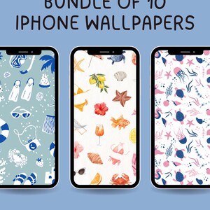 Beach Phone Wallpaper Bundle: 10 Sea-Themed Backgrounds (Digital Download)