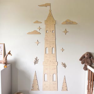 Gepersonaliseerde prinses groeimeter houten hoogteliniaal en kinderkamer inrichting kraamcadeau kinderen groeimeter meisje groeimeter meisje