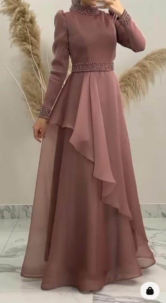 bridesmaid dresses with plus sizes Flowy Plus Size Split Ruffles Sleeves V-neck A-Line Chiffon Bridesmaid Dress main image 1