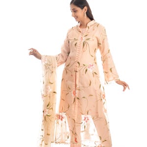 Indian ethnic wear| kurta dupatta set| organza suit| Indian designer kurti| ready to wear kurta set| Pakistani suits