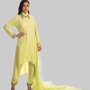 Indian ethnic wear| kurta dupatta set| organza suit| Indian designer kurti| ready to wear kurta set| Pakistani suits