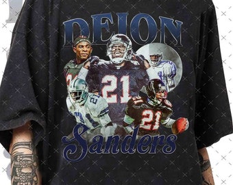 Vintage 90s Graphic Deion Sanders Football Unisex T-shirt , DDeion Sanders Football Player Graphic Unisex T-shirt Collection