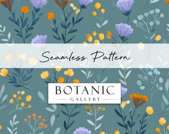 Flowers Seamless Pattern | Instant Digital Download |  Floral Background Repeat Pattern | Digital Paper