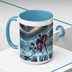 Hockey Accent Coffee Mug, Ideal for Sports Fans, Gift for Hockey Lovers, Unique Mug for Game Day, Perfect for Cold Nights