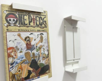 3D Printed Manga Wall Mount | One Piece Naruto Vertical Book Display | Modern Manga Holder with Heart-Shaped Hole