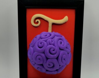 3D Gomu Gomu no Mi Wall Art - Realistic Devil Fruit Shadow Box - Handcrafted One Piece Prop Replica - Unique Anime Gaming Room Decor - Gift