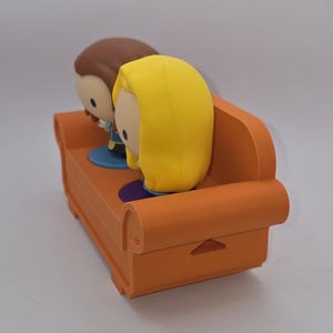 Central Perk Sofa for Friends McDonald's Characters | 3D-Printed Orange Sofa | Gift for Friends Fans image 8