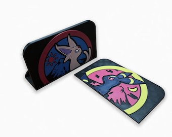Nintendo Switch Dock Cover with Interchangeable Espeon & Umbreon Faceplate | Customizable 3D Printed Faceplate