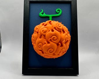 3D Mera Mera no Mi Wall Art - Realistic Devil Fruit Shadow Box - Handcrafted One Piece Prop Replica - Unique Anime Gaming Room Decor - Gift