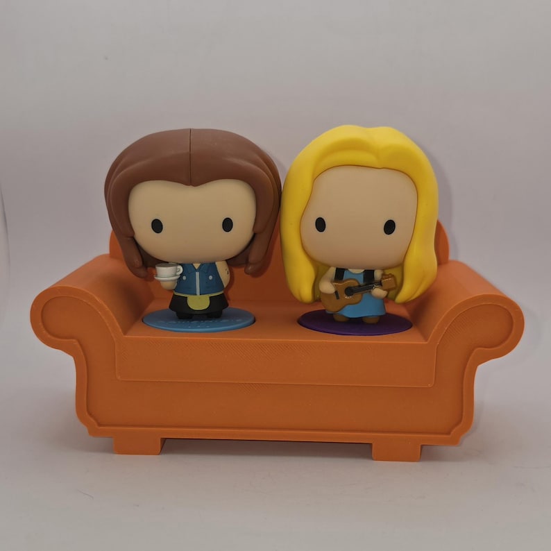Central Perk Sofa for Friends McDonald's Characters | 3D-Printed Orange Sofa | Gift for Friends Fans Sofa Medium