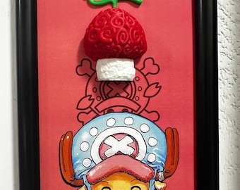 3D One Piece Frame - Tony Tony Chopper & Homo Homo Fruit - 3D Printed Anime Wall Art - Manga Decor Gift