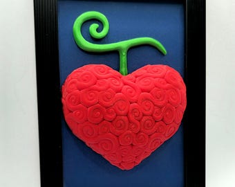 3D One Piece Fruit Ope Ope no mi on Glass and Framed - Trafalgar Law Devil Fruit Wall Art Decor - Manga & Anime Fan Gift