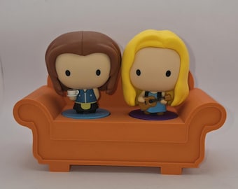Central Perk Medium Sofa for Friends McDonald's Characters | 3D-Printed Orange Sofa | Gift for Friends Fans