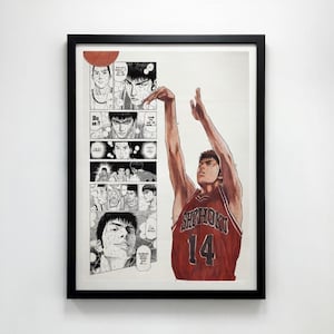 Poster Slam Dunk Mitsui Hisashi (Shohoku) - Japanese Manga Wall Art Printable - Vintage Manga Style - Anime Decor - Digital Download PDF