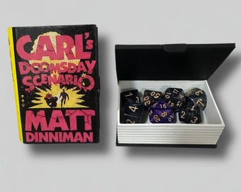 Dungeon Crawler Carl 2 Doomsday Device Dice Book | 3D Printed Dice Vault - for D&D Dice, Piggy Bank, Dungeon Master Gift