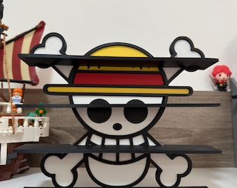 One Piece Straw Hat Skull Display Stand – Display Shelf for Kinder Joy / Funko Mini Figures