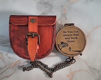 Engraved Brass Compass Gift – “So You Can Always Find  Way Back Home” With Case