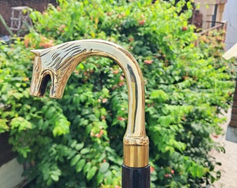 Wolf Head Brass Handle Walking Cane – Victorian Style.