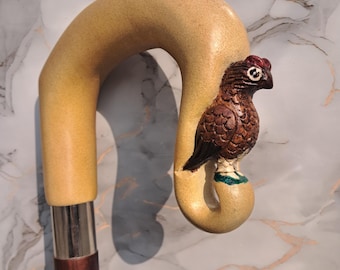 Bird Design Wooden Walking Stick – Handcrafted Cane for Men & Women.
