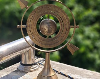 Brass Armillary Sphere Desk Globe – 11" Antique Style Nautical Decor.