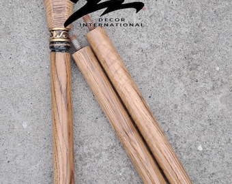 Rustic Ash Wood Walking Cane – Brown Wooden Hiking Stick – Outdoor Walking Staff