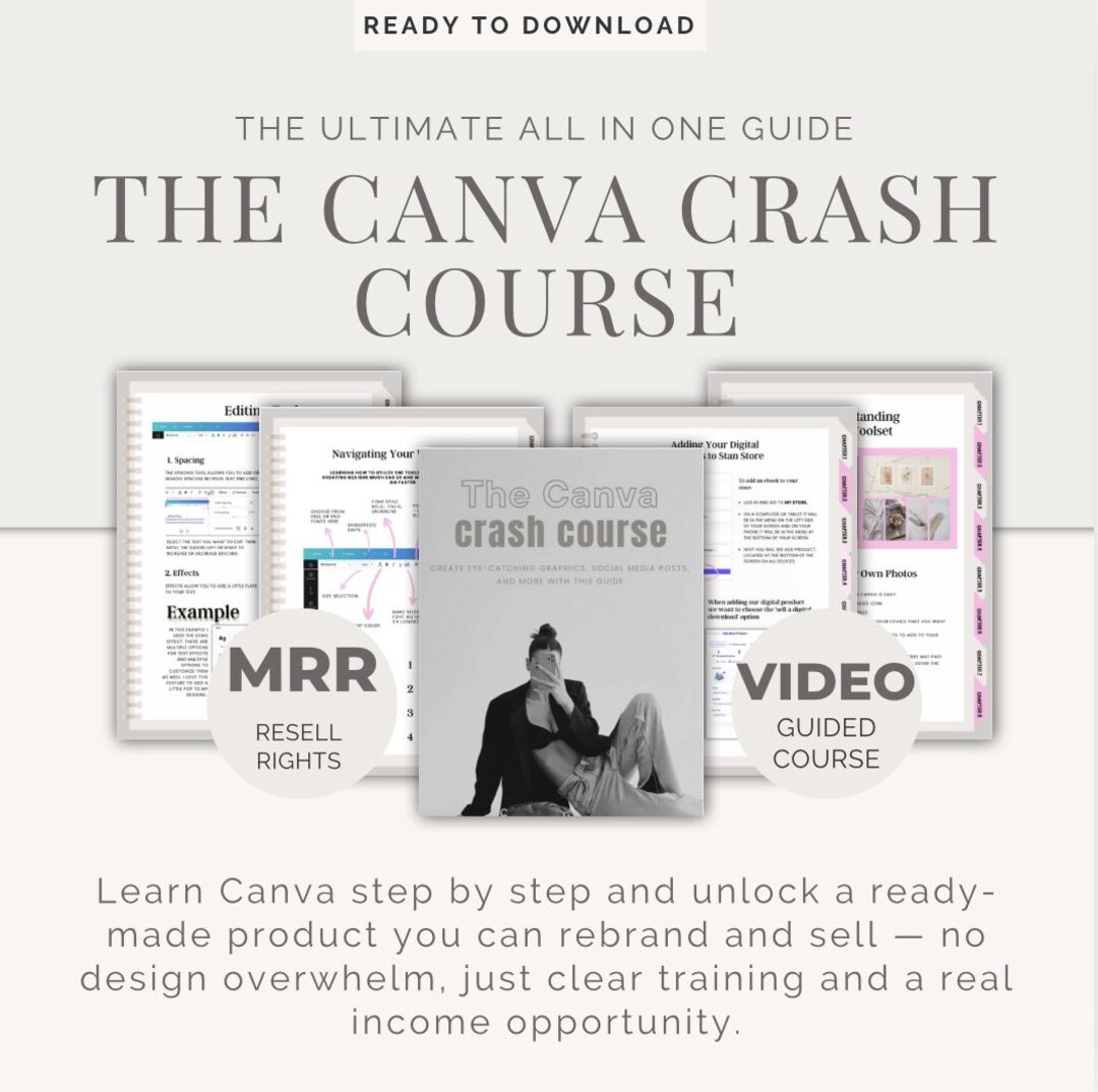 Canva Crash Course With MRR | Step-by-step Design Guide & Master Resell ...