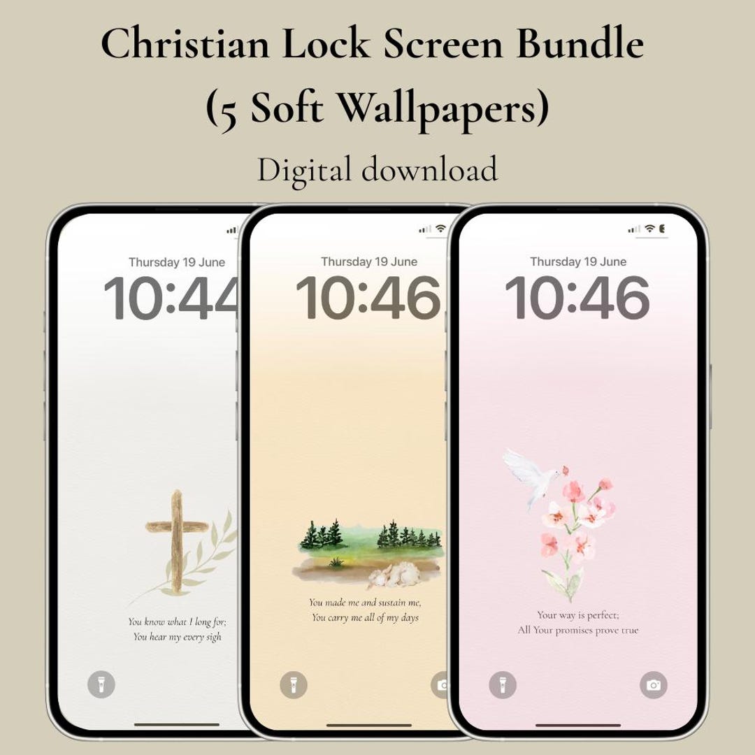 Sun & Bloom™ – Christian Lock Screen Bundle (5 Faith-based Wallpapers ...