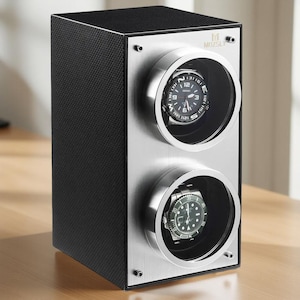 Dubbele watchwinder voor automatische horloges, luxe watchwinder-kluis, vaderdagcadeau, opbergdoos cadeau voor horlogeliefhebber kerstcadeau