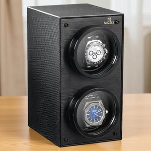 Dubbele watchwinder voor automatische horloges, luxe watchwinder-kluis, opbergdoos cadeau voor horlogeliefhebber, kerstcadeau, vaderdagcadeau