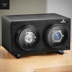 Dubbele watchwinder voor automatische horloges, vaderdagcadeau, luxe watchwinder kluis, opbergdoos cadeau voor horlogeliefhebber kerstcadeau
