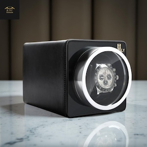 Enkele watchwinder voor automatische horloges, luxe watchwinder-kluis, opbergdoos cadeau voor horlogeliefhebber, kerstcadeau, vaderdagcadeau