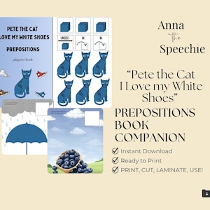 Pete the Cat I love my White Shoes Prepositions Adaptive Book