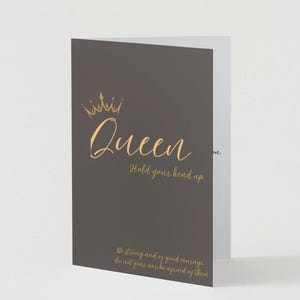 Koningin houdt je hoofd omhoog. Wees sterk en moedig. wees niet bang en wees niet bang voor hen,...