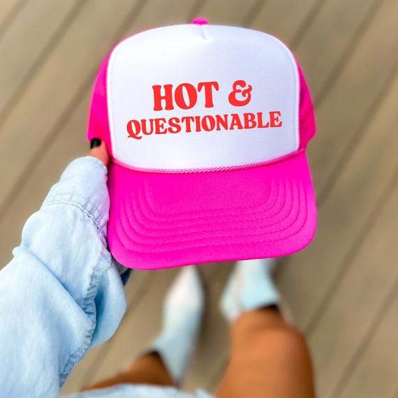 Hot & Questionable Funny Trucker Hat Baseball Cap Hot Girl  display picture 1