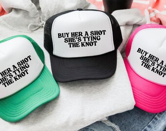 Buy Her A Shot Funny Bridesmaid Trucker Hat, Bachelorette Party Women's Baseball Hat Day Drinking Cap Girls Trip Hat Wedding Party Favor