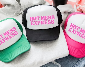 Hot Mess Express Lustiger Trucker-Hut Unangemessener Fernlastfahrer-Hut Heißes Mädchen-Sommer-Strandurlaub-Schaumstoff-Trucker-Hut-Mädchen Bachelorette Reise-Hut