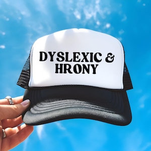 Dyslexic & Horny Funny Trucker Hat For Women Men Dirty Adult Humor Baseball Cap Inappropriate Raunchy Y2K Trucker Hat Gag Gift for Friend