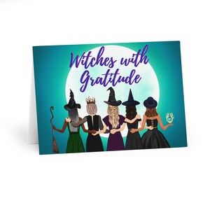 Witchy Greeting Cards, Witches with Gratitude Cards, Halloween Cards, Spooky Season Greetings, Unique Stationery Set, Witchy [...]